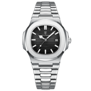 Poedagar Men's 613 SL BK S | Silver Black