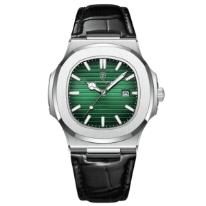 Poedagar Men's 613 SL GN L | Silver Green Leather