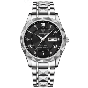 Poedagar Men's 615 SL BK S | Silver Black