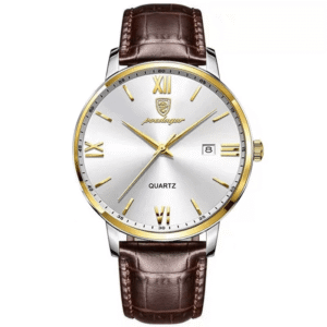 Poedagar Men's 826 GD WH L | Gold White Leather