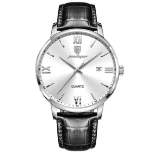 Poedagar Men's 826 SL WH L | Silver White Leather