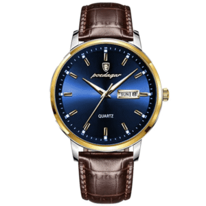 Poedagar Men's 832 GD BU L | Gold Blue Leather