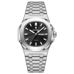Poedagar Men's 853 SL BK S | Silver Black