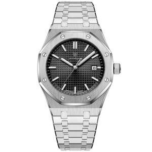 Poedagar Men's 924 SL BK S | Silver Black