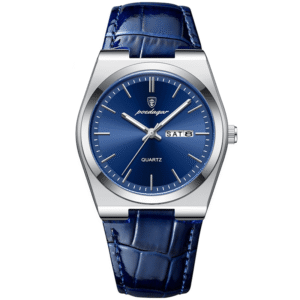 Poedagar Men's 930 SL BU L | Silver Blue Leather