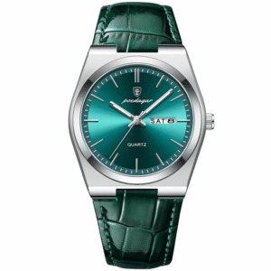 Poedagar Men's 930 SL GN L | Silver Green Leather