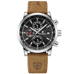 Poedagar Men's 932 SL BK L | Silver Black