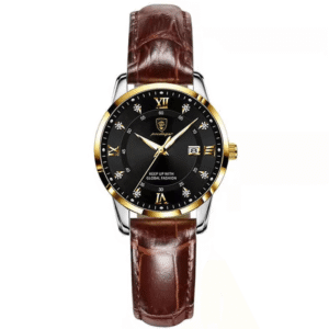 Poedagar Women's 268 GD BK L | Gold Black Leather