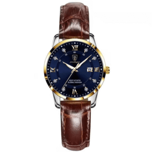 Poedagar Women's 268 GD BU L | Gold Blue Leather