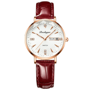 Poedagar Women's 312 WH L | Rose Gold White Leather