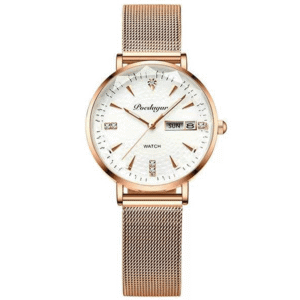 Poedagar Women's 312 WH N | Rose Gold White Mesh