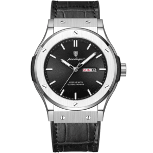 Poedagar Men's 952 SL BK C | Silver Black